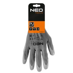 NEO TOOLS 97-646K-11 Rękawice robocze, poliester pokryty PU, 4131X, rozmiar 11 (karta) 