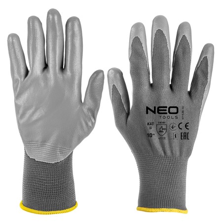 NEO TOOLS 97-646K-10 Rękawice robocze, poliester pokryty PU, 4131X, rozmiar 10 (karta)