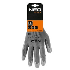 NEO TOOLS 97-646K-10 Rękawice robocze, poliester pokryty PU, 4131X, rozmiar 10 (karta) 