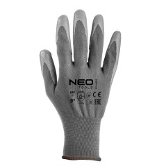 NEO TOOLS 97-646K-9 Rękawice robocze, poliester pokryty PU, 4131X, rozmiar 9 (karta) 