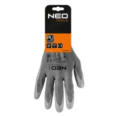 NEO TOOLS 97-646K-9 Rękawice robocze, poliester pokryty PU, 4131X, rozmiar 9 (karta) 