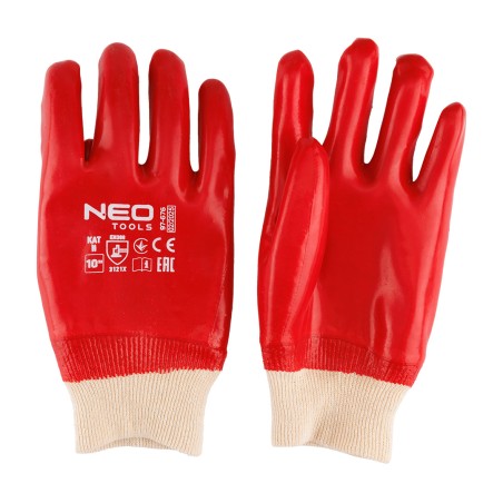 NEO TOOLS 97-676 Rękawice robocze, bawełna pokryty w całości PVC, 3121X, rozmiar 10