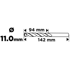 GRAPHITE 54T922 Wiertło do metalu HSS, DIN 338, 11 mm 