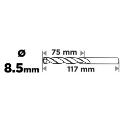 GRAPHITE 54T914 Wiertło do metalu HSS, DIN 338, 8,5 mm 