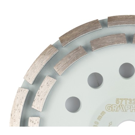 GRAPHITE 57T325 Tarcza diamentowa szlifierska, 2 segmenty, 180 x 22.2 mm, na sucho