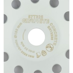 GRAPHITE 57T325 Tarcza diamentowa szlifierska, 2 segmenty, 180 x 22.2 mm, na sucho 