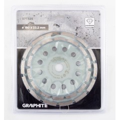 GRAPHITE 57T325 Tarcza diamentowa szlifierska, 2 segmenty, 180 x 22.2 mm, na sucho 