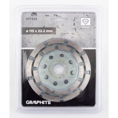 GRAPHITE 57T323 Tarcza diamentowa szlifierska, 2 segmenty, 115 x 22.2 mm, na sucho 