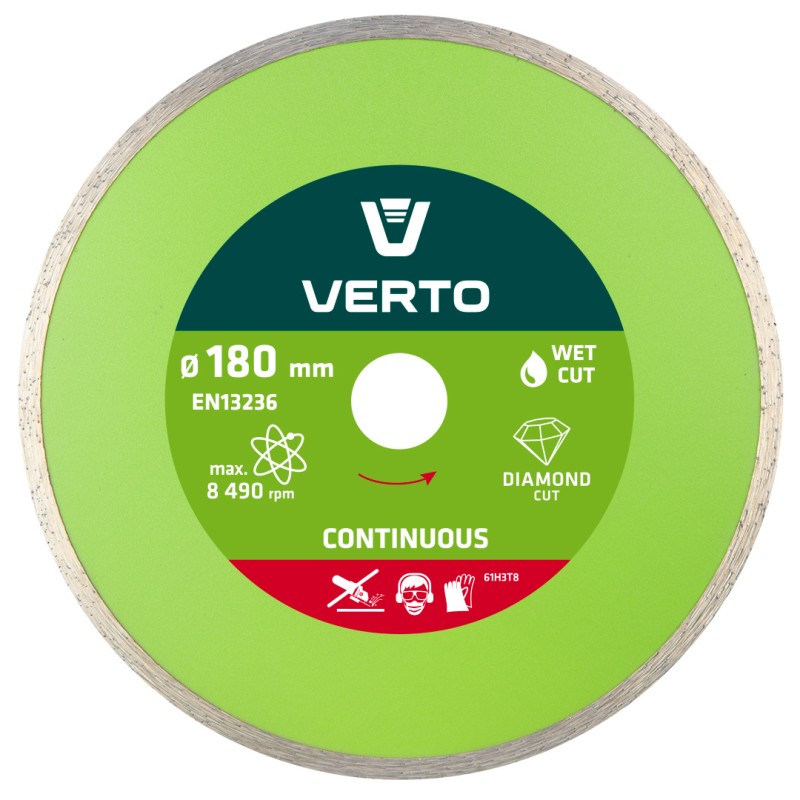 VERTO 61H3T8 Tarcza diamentowa 180 x 22.2 mm, pełna