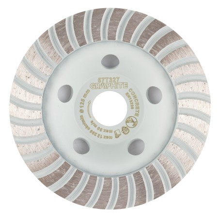 GRAPHITE 57T327 Tarcza diamentowa szlifierska, turbo, 125 x 22.2 mm, na sucho