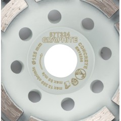 GRAPHITE 57T324 Tarcza diamentowa szlifierska, 2 segmenty, 125 x 22.2 mm, na sucho