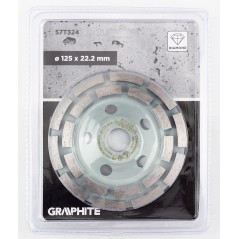 GRAPHITE 57T324 Tarcza diamentowa szlifierska, 2 segmenty, 125 x 22.2 mm, na sucho 