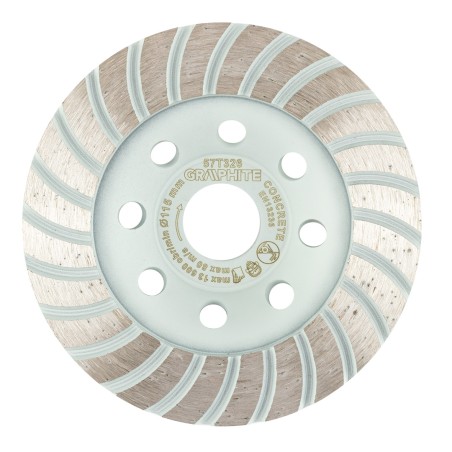 GRAPHITE 57T326 Tarcza diamentowa szlifierska, turbo, 115 x 22.2 mm, na sucho