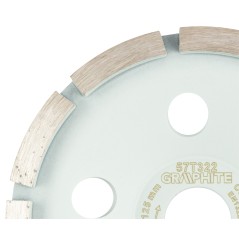 GRAPHITE 57T322 Tarcza diamentowa szlifierska, 1 segment, 125 x 22.2 mm, na sucho 