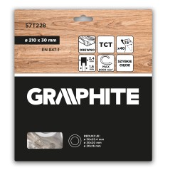 GRAPHITE 57T228 Tarcza do pilarki, widiowa, 210 x 30 mm, 40 zębów 