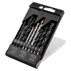 GRAPHITE 54T431 Zestaw wierteł do metalu, drewna, cegły: 5, 6, 8 mm, 9 szt. 
