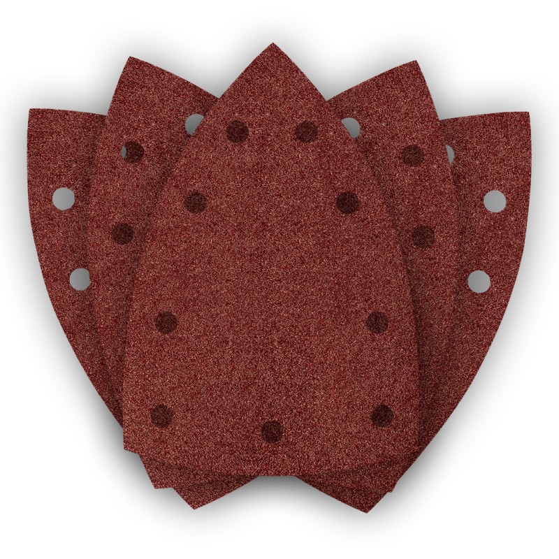NEO TOOLS 54-056 Papiery ścierne na rzep, żelazko 100 x 147 mm, P80, 5 szt., z 9 otworami do 04-623