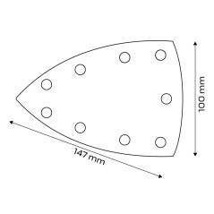 NEO TOOLS 54-056 Papiery ścierne na rzep, żelazko 100 x 147 mm, P80, 5 szt., z 9 otworami do 04-623 