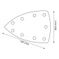 NEO TOOLS 54-056 Papiery ścierne na rzep, żelazko 100 x 147 mm, P80, 5 szt., z 9 otworami do 04-623