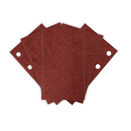 NEO TOOLS 54-050 Papiery ścierne na rzep, prostokąt  80 x 130 mm, P80, 5 szt., z 8 otworami do 04-623