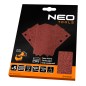 NEO TOOLS 54-050 Papiery ścierne na rzep, prostokąt  80 x 130 mm, P80, 5 szt., z 8 otworami do 04-623