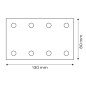 NEO TOOLS 54-050 Papiery ścierne na rzep, prostokąt  80 x 130 mm, P80, 5 szt., z 8 otworami do 04-623