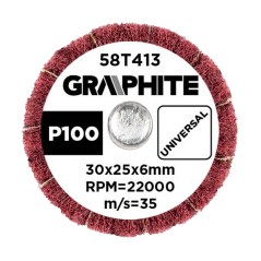GRAPHITE 58T413 Ściernica listkowa trzpieniowa 30 x 25 x 6 mm, P100