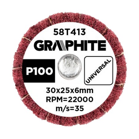 GRAPHITE 58T413 Ściernica listkowa trzpieniowa 30 x 25 x 6 mm, P100