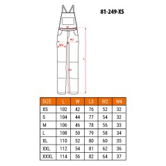 NEO TOOLS 81-249-XS Ogrodniczki robocze Premium PRO, rozmiar XS 