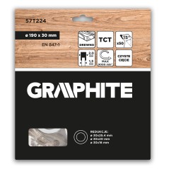 GRAPHITE 57T224 Tarcza do pilarki, widiowa, 190 x 30 mm, 50 zębów 
