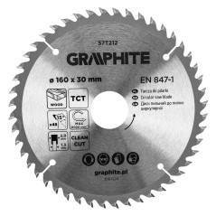 GRAPHITE 57T212 Tarcza do pilarki, widiowa, 160 x 30 mm, 48 zębów
