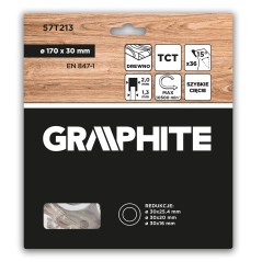 GRAPHITE 57T213 Tarcza do pilarki, widiowa, 170 x 30 mm, 36 zębów 