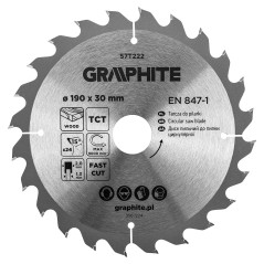 GRAPHITE 57T222 Tarcza do pilarki, widiowa, 190 x 30 mm, 24 zęby
