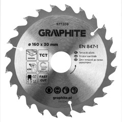GRAPHITE 57T209 Tarcza do pilarki, widiowa, 160 x 30 mm, 24 zęby