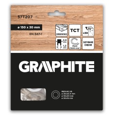 GRAPHITE 57T207 Tarcza do pilarki, widiowa, 150 x 30 mm, 30 zębów 