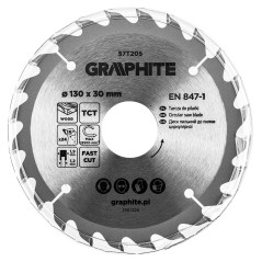 GRAPHITE 57T205 Tarcza do pilarki, widiowa, 130 x 30 mm, 24 zęby 