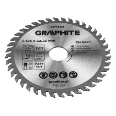 GRAPHITE 57T203 Tarcza do pilarki, widiowa, 125 x 22.23 mm, 40 zębów 