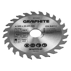 GRAPHITE 57T202 Tarcza do pilarki, widiowa, 125 x 22.23 mm, 24 zęby 