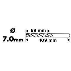 GRAPHITE 54T978 Wiertło do metalu HSS, DIN 338, 7 mm 