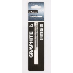 GRAPHITE 54T942 Wiertła do metalu HSS, DIN 338, 4,2 mm, 2 szt. 