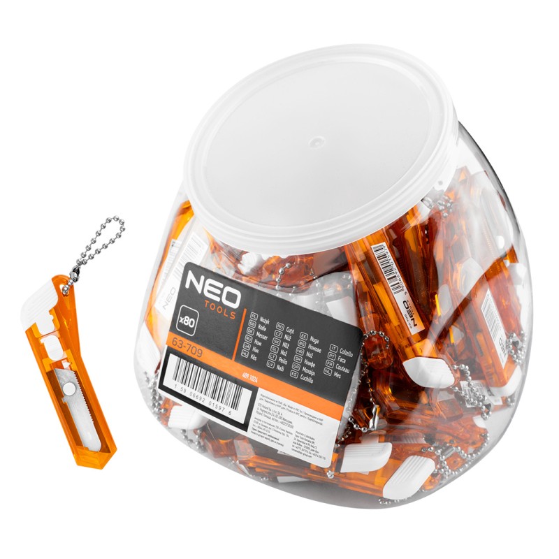 NEO TOOLS 63-709 Nożyk mały w słoiku, wielokrotność 80 szt.