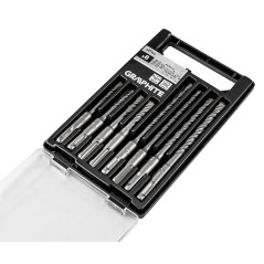 GRAPHITE 56T168 Zestaw wierteł do betonu SDS Plus z podwójną spiralą 5 x 6 x 8 x 10 x 110 mm, 5 x 6 x 8 x 10 x 160 m