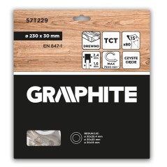 GRAPHITE 57T229 Tarcza do pilarki, widiowa, 230 x 30 mm, 80 zębów 