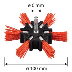 GRAPHITE 57T427 Szczotka nylonowa, tarczowa, 100 mm, z trzpieniem 6 mm