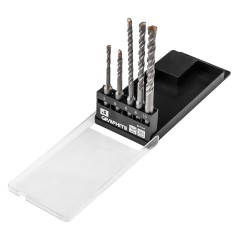 GRAPHITE 56T169 Zestaw wierteł do betonu SDS Plus z podwójną spiralą 5 x 6 x 110 mm, 6 x 8 x 10 x 160 mm, zestaw: 5