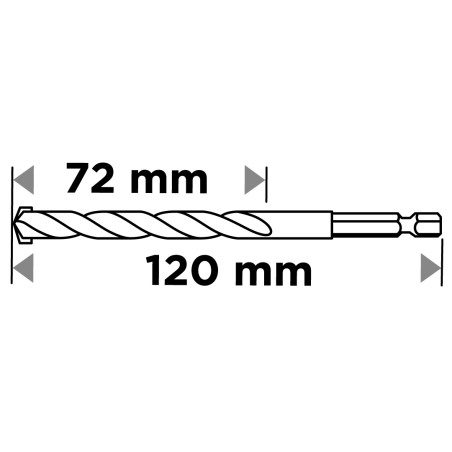 GRAPHITE 56T404 Wiertło do betonu Hex 8.0 mm