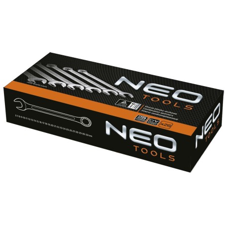 NEO TOOLS 09-035 Klucze płasko-oczkowe 6-32 mm, zestaw 26 szt.
