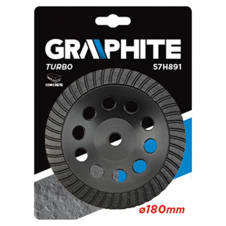 GRAPHITE 57H891 Tarcza diamentowa szlifierska 180 x 22.2 x 5 mm, turbo