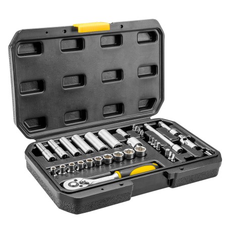 TOPEX 38D669 Klucze nasadowe 1/4", zestaw 36 szt.