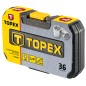 TOPEX 38D669 Klucze nasadowe 1/4", zestaw 36 szt.